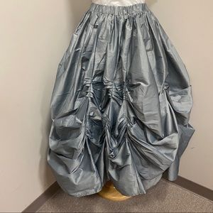 Silver Taffeta Victorian Gothic Ballgown Skirt